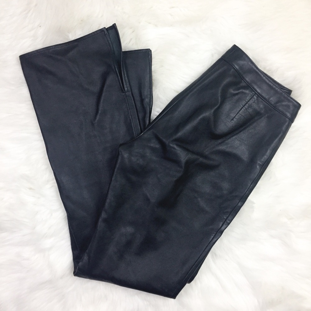 Vintage Cache 100% Leather Black Boot Cut Pants